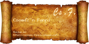 Csomán Fanni névjegykártya