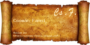 Csomán Fanni névjegykártya